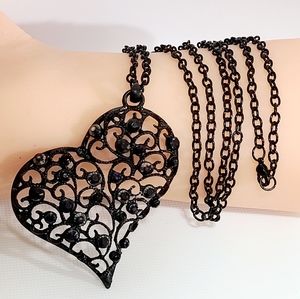Black Heart Necklace